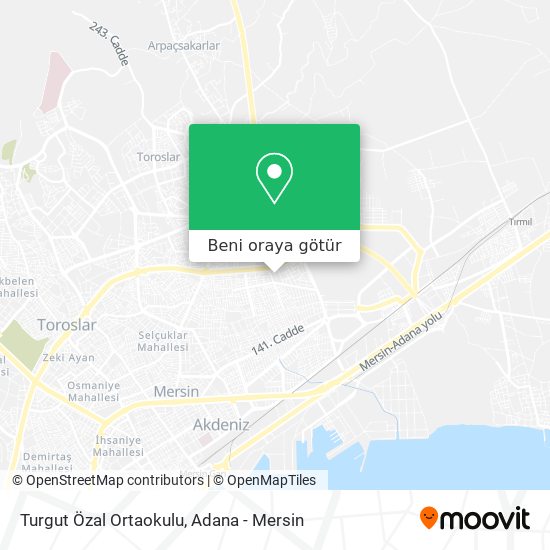 Turgut Özal Ortaokulu harita