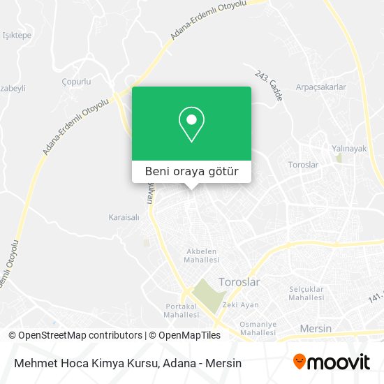 Mehmet Hoca Kimya Kursu harita