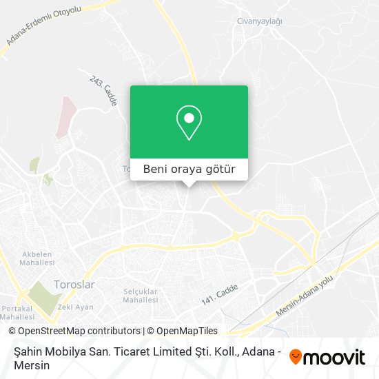 Şahin Mobilya San. Ticaret Limited Şti. Koll. harita