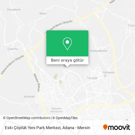 Eski Çöplük Yeni Park Merkezi harita