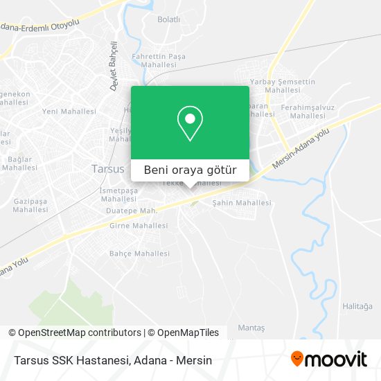 Tarsus SSK Hastanesi harita