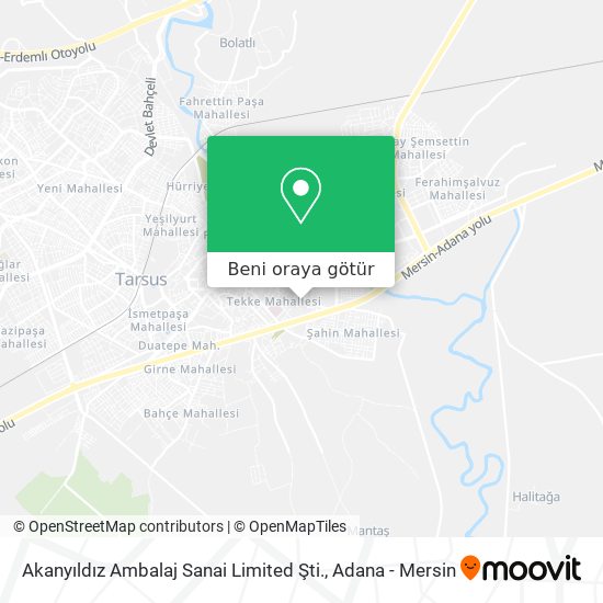 Akanyıldız Ambalaj Sanai Limited Şti. harita