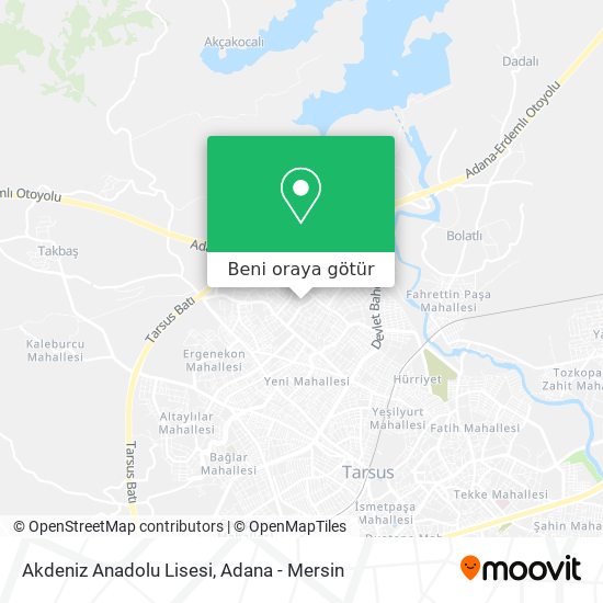 Akdeniz Anadolu Lisesi harita