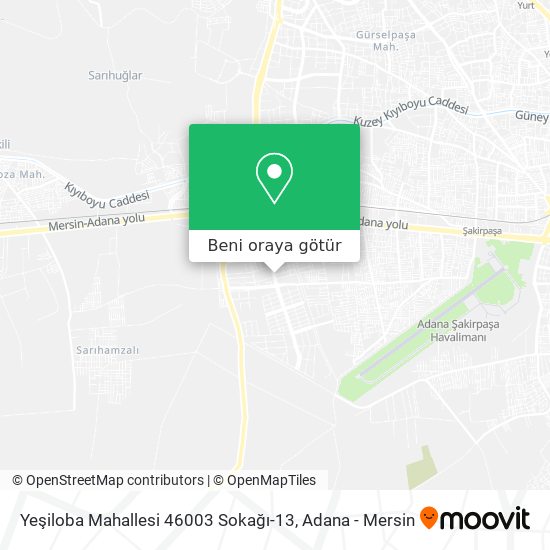 Yeşiloba Mahallesi 46003 Sokağı-13 harita
