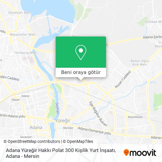 Adana Yüreğir Hakkı Polat 300 Kişilik Yurt İnşaatı harita