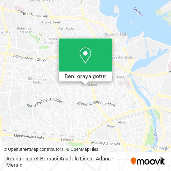 Adana Ticaret Borsasi Anadolu Lisesi harita