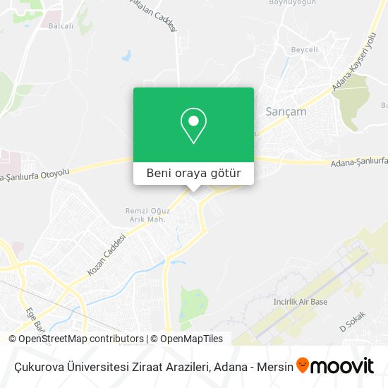 Çukurova Üniversitesi Ziraat Arazileri harita