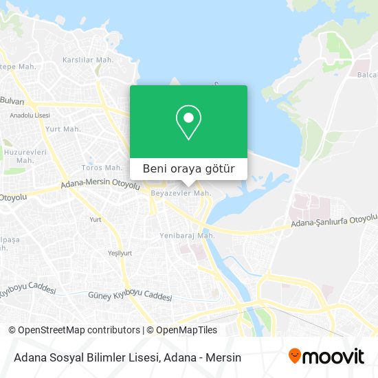 Adana Sosyal Bilimler Lisesi harita