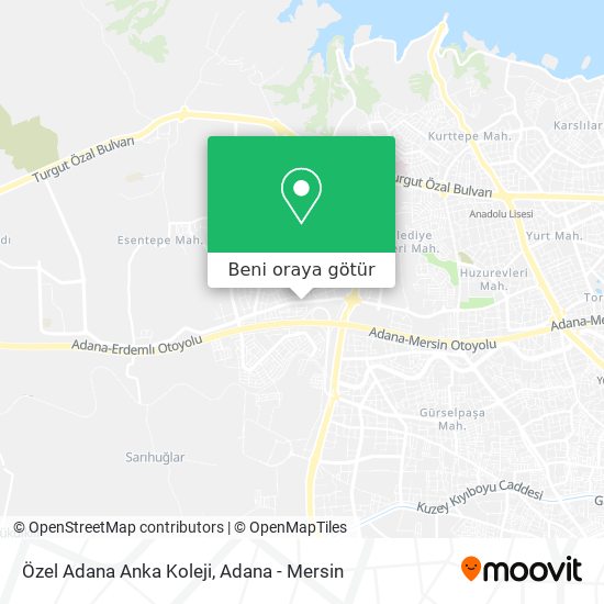 Özel Adana Anka Koleji harita