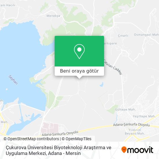 Çukurova Üniversitesi Biyoteknoloji Araştırma ve Uygulama Merkezi harita