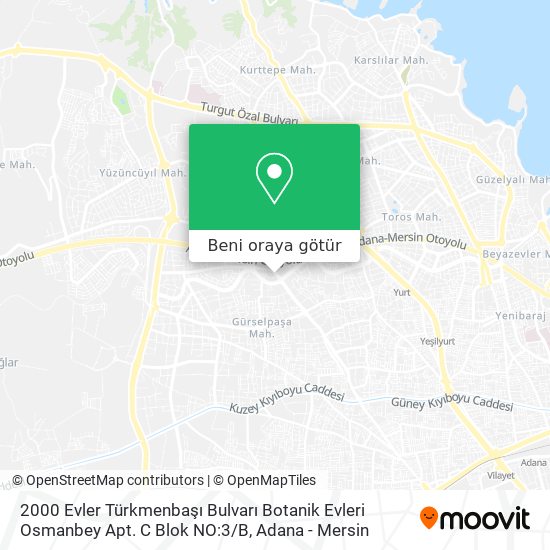 2000 Evler Türkmenbaşı Bulvarı Botanik Evleri Osmanbey Apt. C Blok NO:3 / B harita