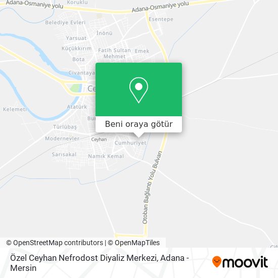Özel Ceyhan Nefrodost Diyaliz Merkezi harita