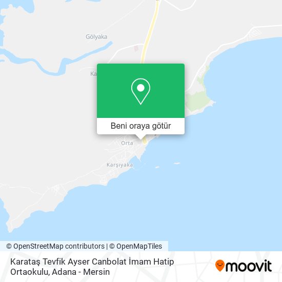 Karataş Tevfik Ayser Canbolat İmam Hatip Ortaokulu harita