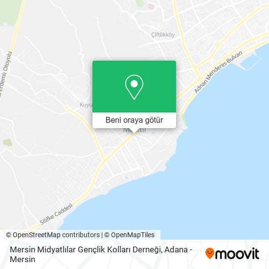 Mersin Midyatlılar Gençlik Kolları Derneği harita