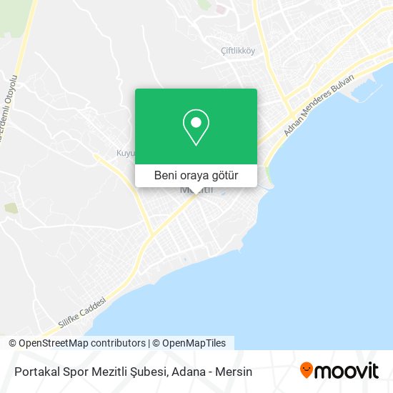 Portakal Spor Mezitli Şubesi harita