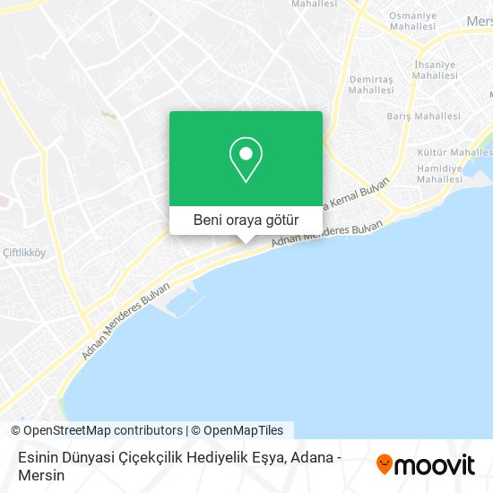 Esinin Dünyasi Çiçekçilik Hediyelik Eşya harita