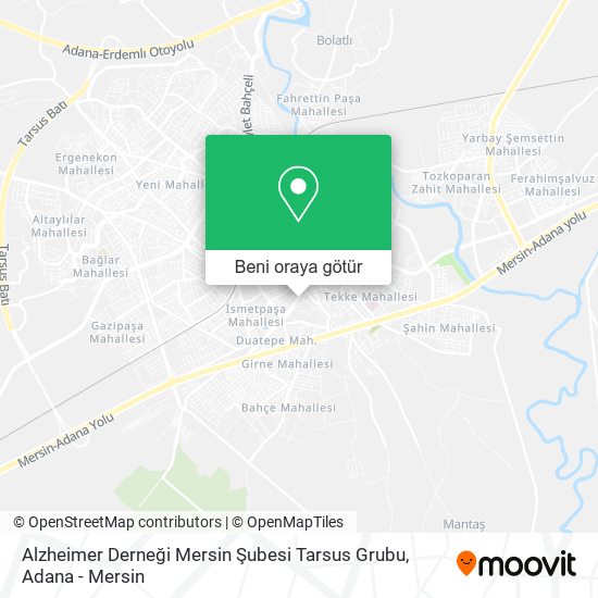 Alzheimer Derneği Mersin Şubesi Tarsus Grubu harita