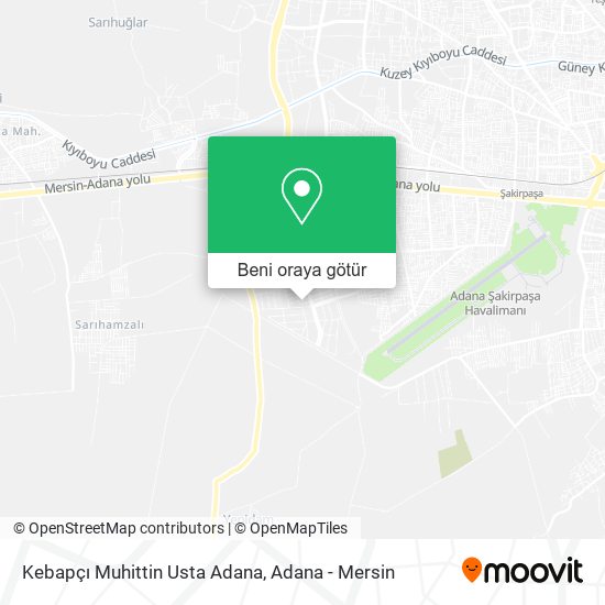 Kebapçı Muhittin Usta Adana harita