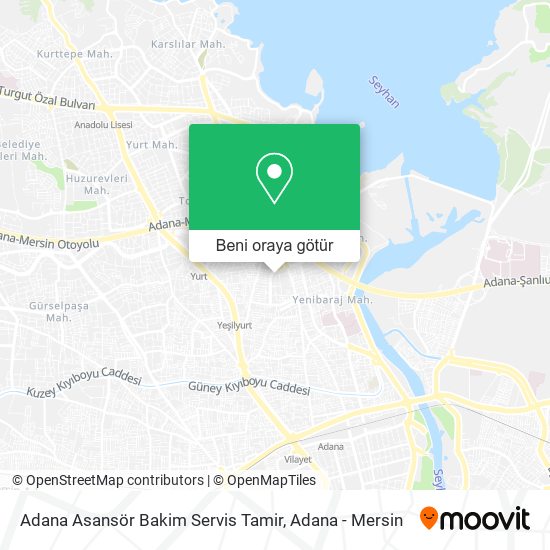 Adana Asansör Bakim Servis Tamir harita