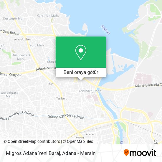 Migros Adana Yeni Baraj harita