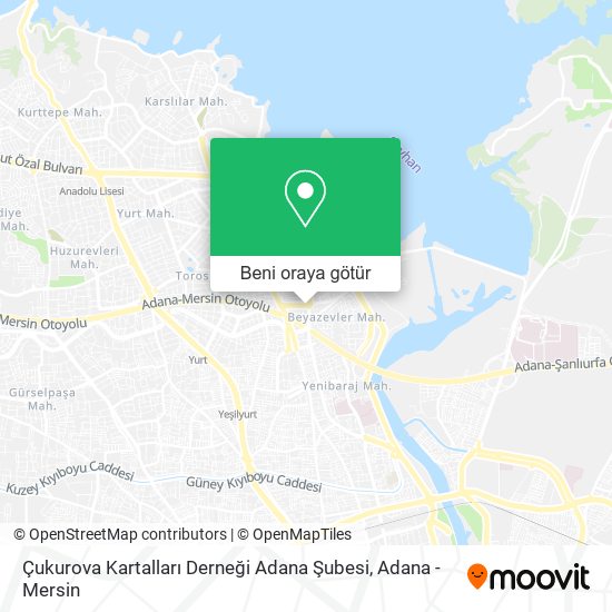 Çukurova Kartalları Derneği Adana Şubesi harita