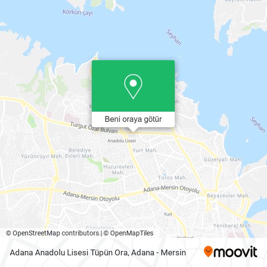 Adana Anadolu Lisesi Tüpün Ora harita