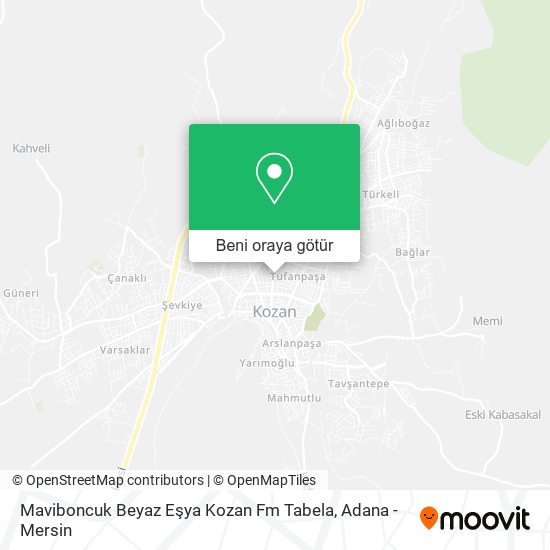 Maviboncuk Beyaz Eşya Kozan Fm Tabela harita