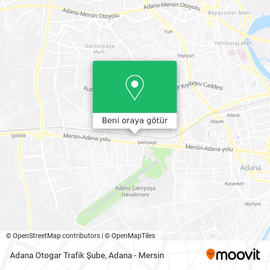 Adana Otogar Trafik Şube harita