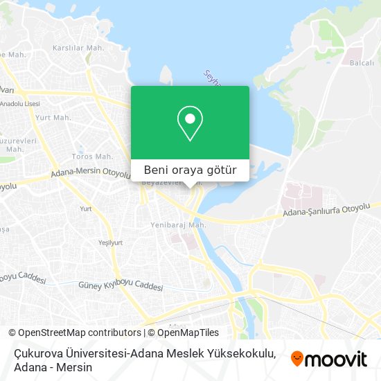Çukurova Üniversitesi-Adana Meslek Yüksekokulu harita