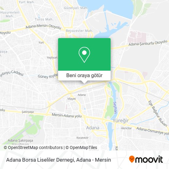 Adana Borsa Liseliler Dernegi harita