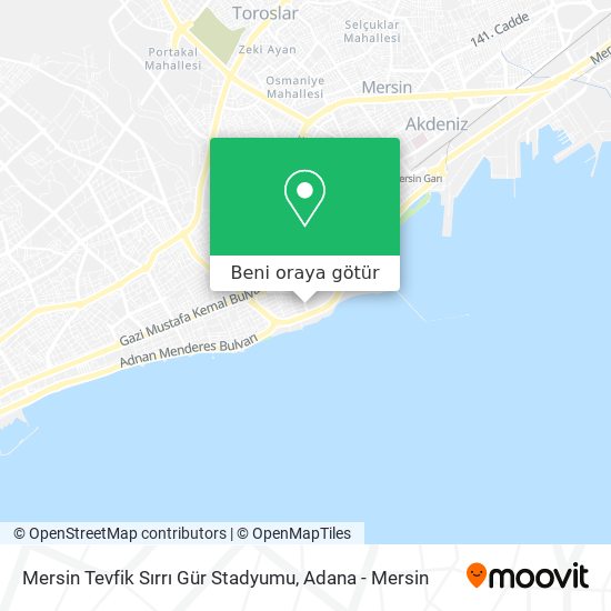 Mersin Tevfik Sırrı Gür Stadyumu harita