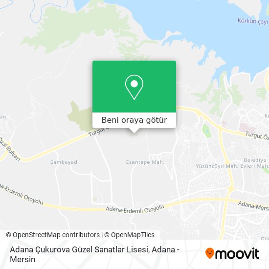 Adana Çukurova Güzel Sanatlar Lisesi harita
