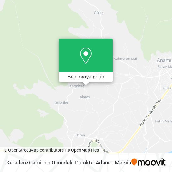 Karadere Camii'nin Onundeki Durakta harita