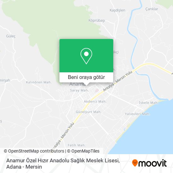 Anamur Özel Hızır Anadolu Sağlık Meslek Lisesi harita