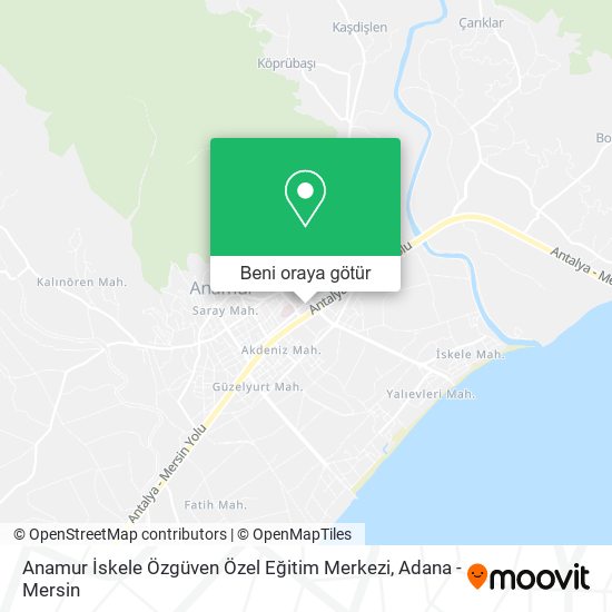 Anamur İskele Özgüven Özel Eğitim Merkezi harita