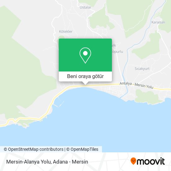 Mersin-Alanya Yolu harita