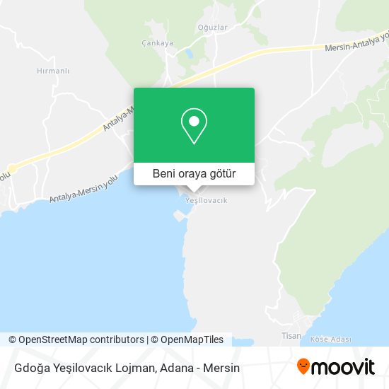 Gdoğa Yeşilovacık Lojman harita