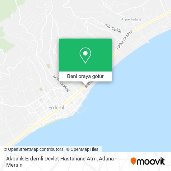 Akbank Erdemli Devlet Hastahane Atm harita