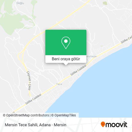 Mersin Tece Sahili harita