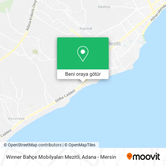 Winner Bahçe Mobilyaları Mezitli harita