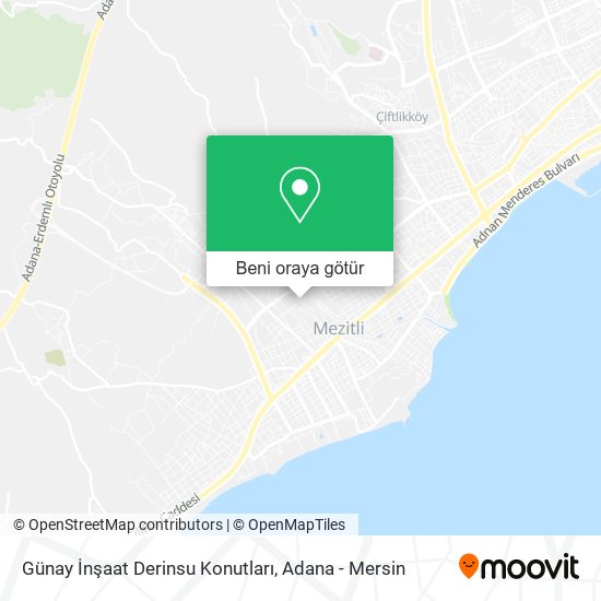 Günay İnşaat Derinsu Konutları harita