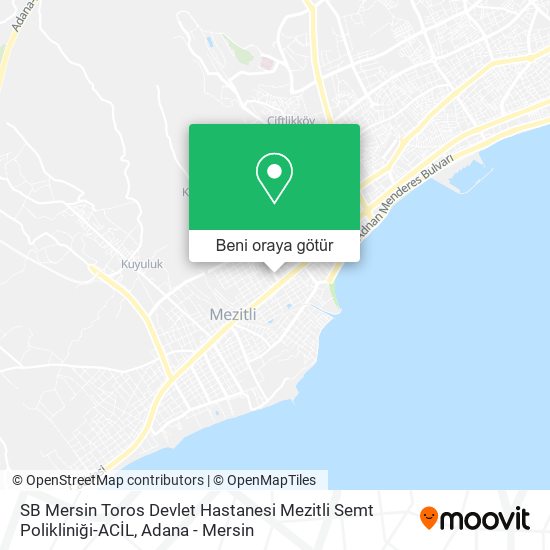 SB Mersin Toros Devlet Hastanesi Mezitli Semt Polikliniği-ACİL harita