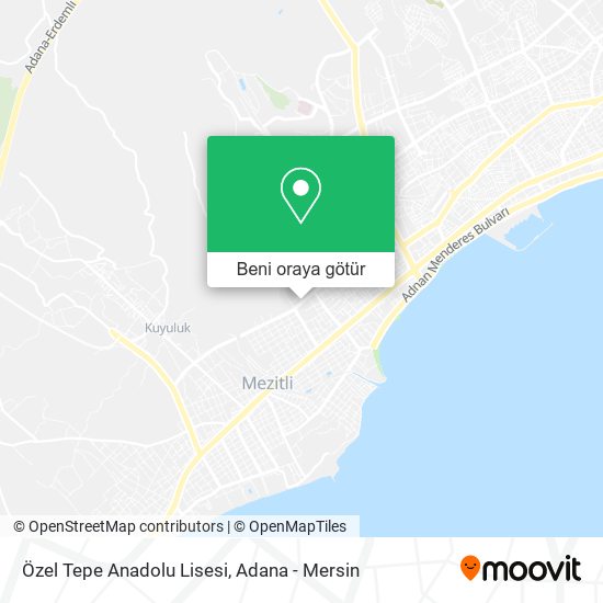 Özel Tepe Anadolu Lisesi harita