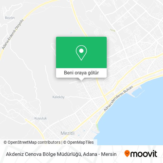 Akdeniz Cenova Bölge Müdürlüğü harita