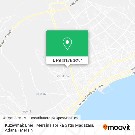 Kuzeymak Enerji Mersin Fabrika Satış Mağazası harita