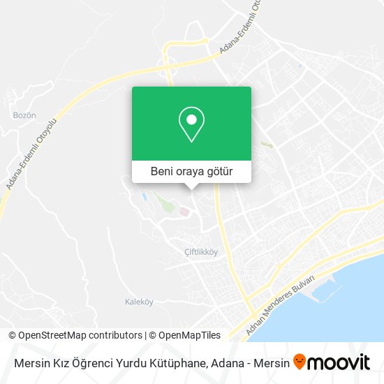 Mersin Kız Öğrenci Yurdu Kütüphane harita
