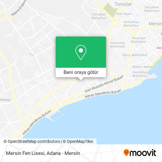 Mersin Fen Lisesi harita