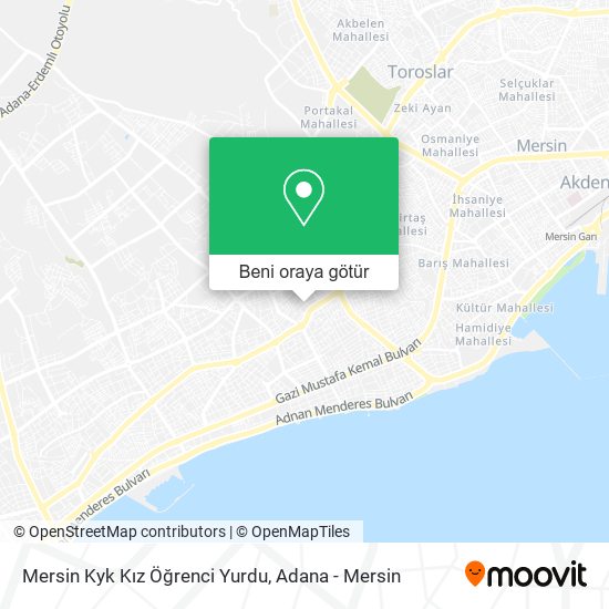 Mersin Kyk Kız Öğrenci Yurdu harita