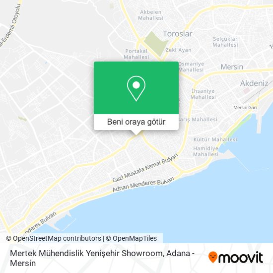 Mertek Mühendislik Yenişehir Showroom harita
