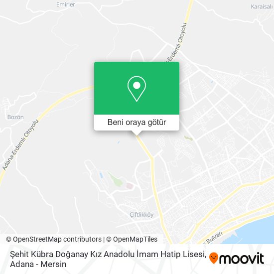 Şehit Kübra Doğanay Kız Anadolu İmam Hatip Lisesi harita